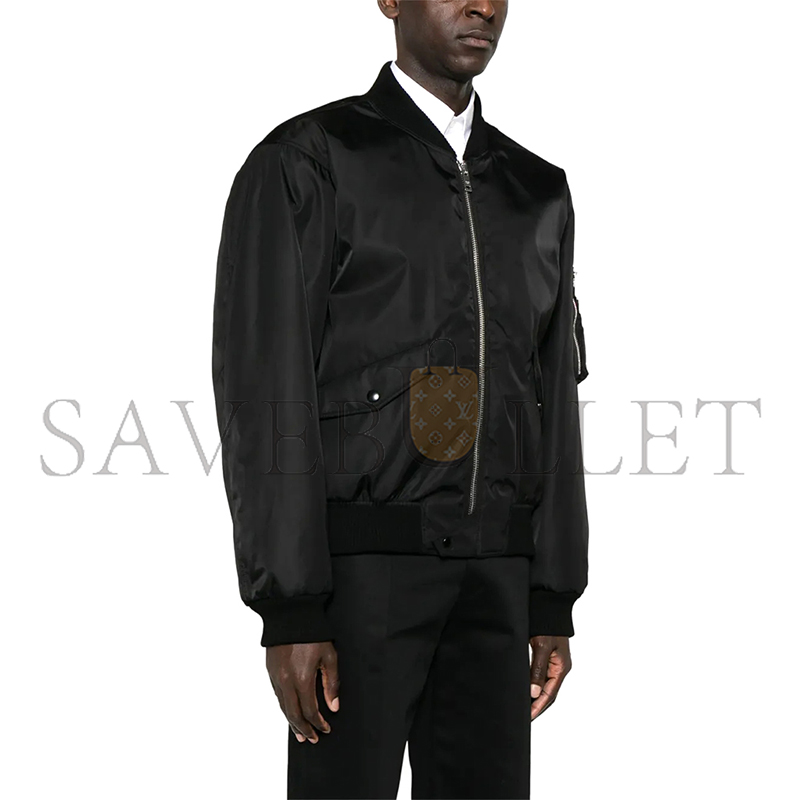 Pra*a triangle logo bomber jacket 277160
